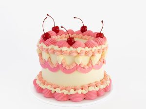 Vintage Cake with cherries