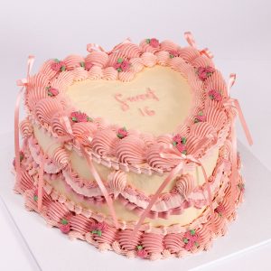 Vintage Rose Heart Cake