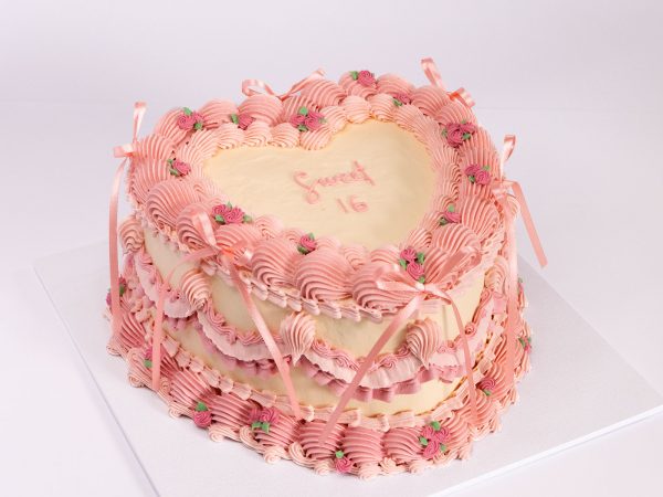 Vintage Rose Heart Cake
