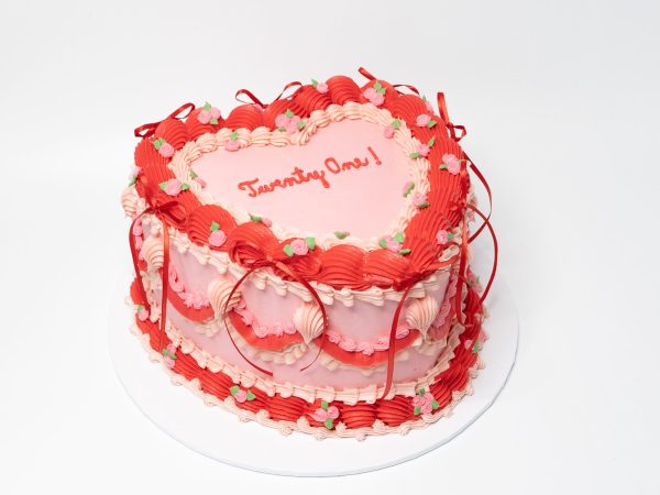 Vintage Rose Heart Cake